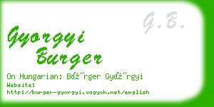 gyorgyi burger business card