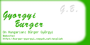 gyorgyi burger business card